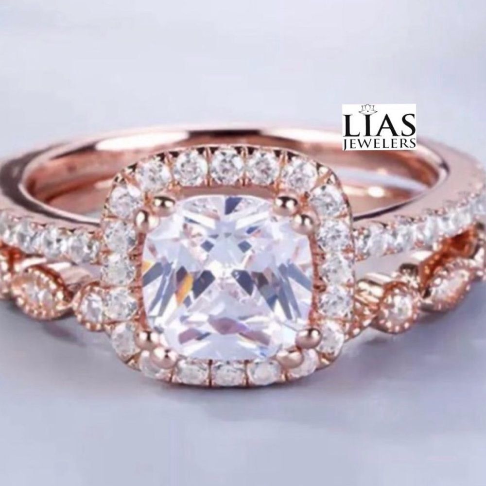 New 18k rose gold wedding ring set - Picture 4 of 6